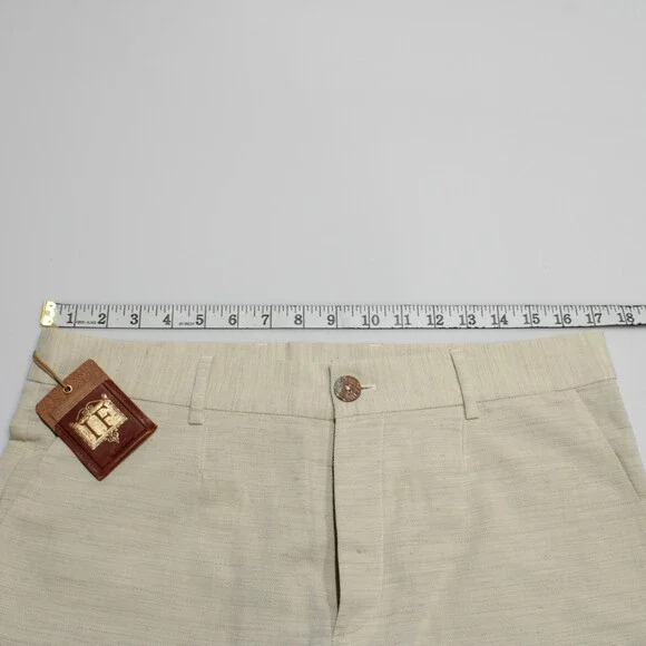 Italo Ferretti NWT Chino / Bermuda Shorts Size M in Beige Melange Cotton & Linen